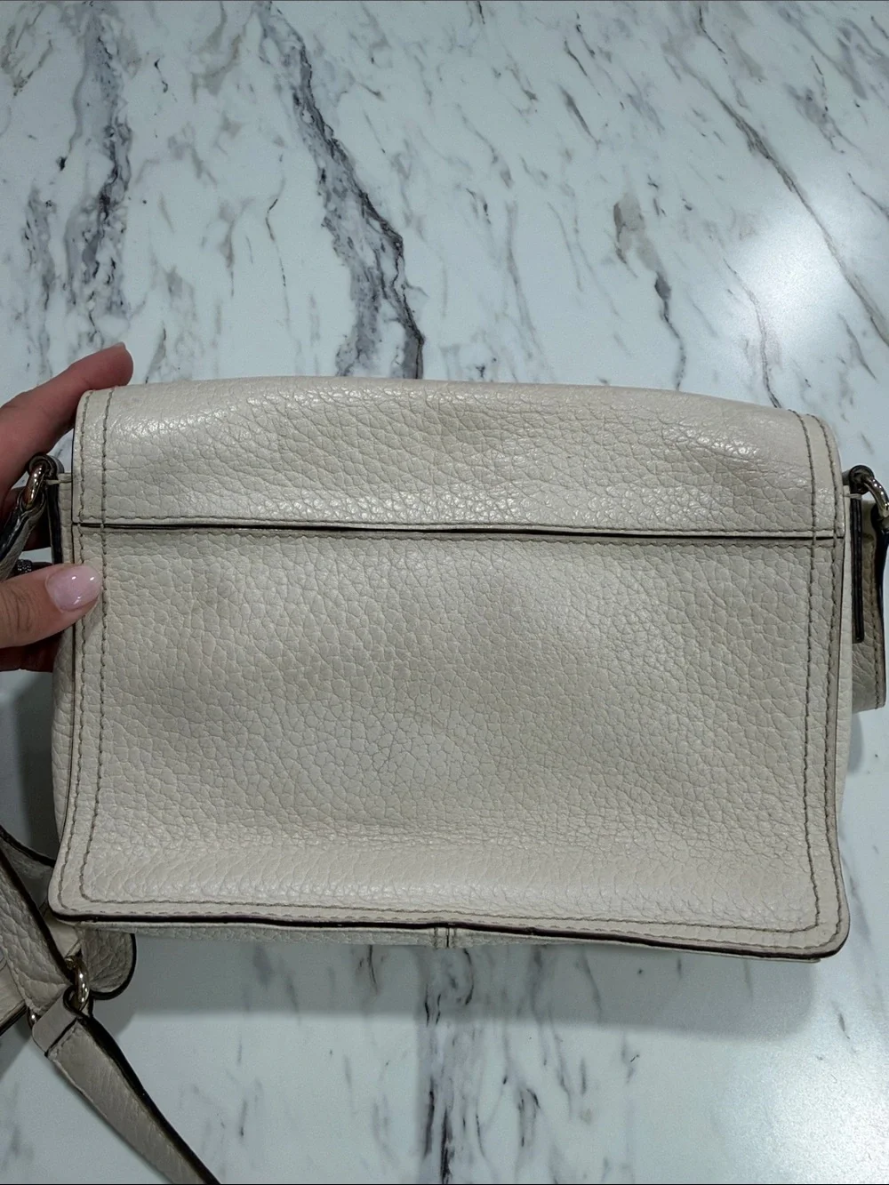 kate spade Pebbled Leather Crossbody in Cream